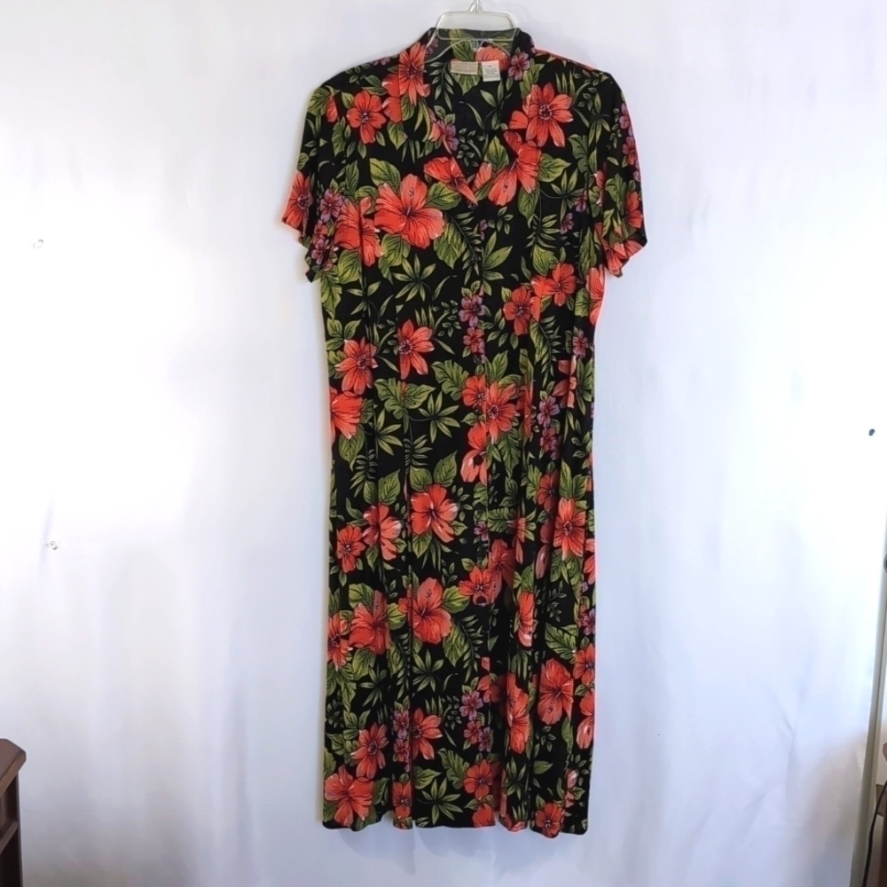 Vintage Erika 90's Floral Button Down Maxi Dress Sze Petite Large